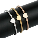 Personalized Heart Name Bracelet Stainless Steel Bangle