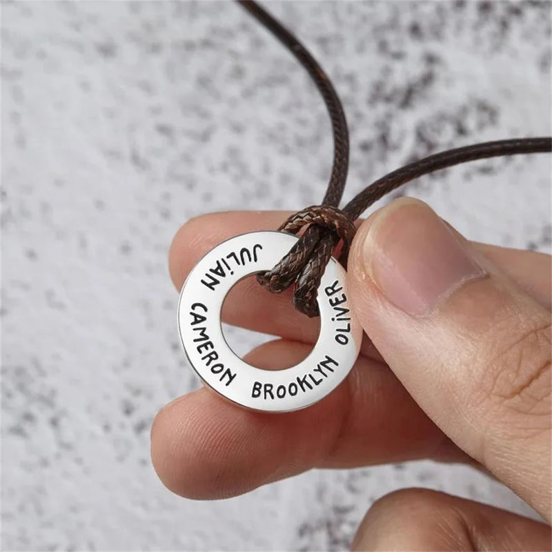 Personalized Pearl Necklace Double Heart Pendant Necklaces