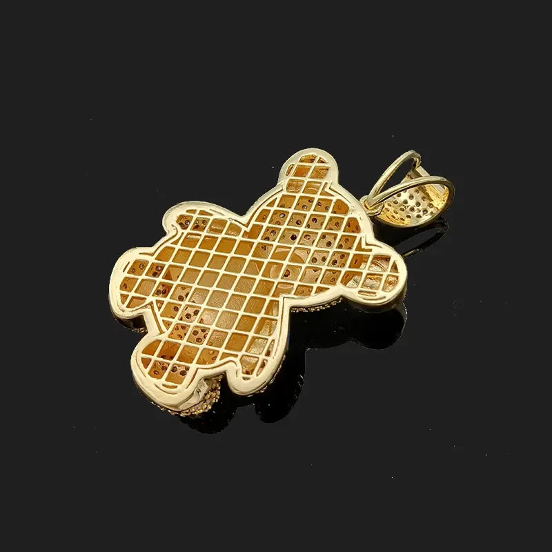 Bear Shape Colored 14K Copper Zirconia Necklace