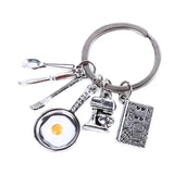 Chef Keyring Pan Fried Egg Cutlery Keychain