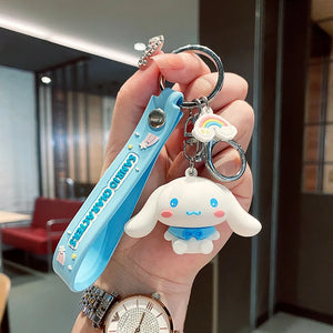 Cartoon Key Keychain Soft Glue Ring Chain Men Women Mobile Bag Car Pendant