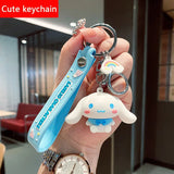 Cartoon Key Keychain Soft Glue Ring Chain Men Women Mobile Bag Car Pendant