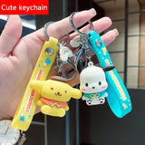 Cartoon Key Keychain Soft Glue Ring Chain Men Women Mobile Bag Car Pendant