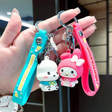 Cartoon Key Keychain Soft Glue Ring Chain Men Women Mobile Bag Car Pendant