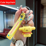 Cartoon Key Keychain Soft Glue Ring Chain Men Women Mobile Bag Car Pendant