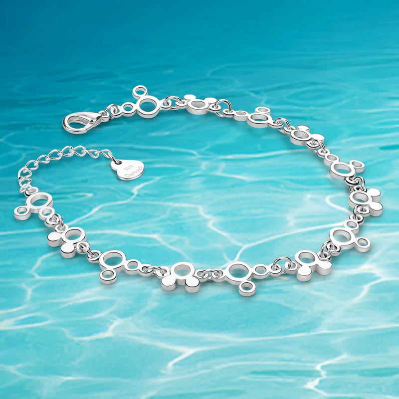 925 Silver Mickey Bracelet Girl Student Jewelry Bijoux