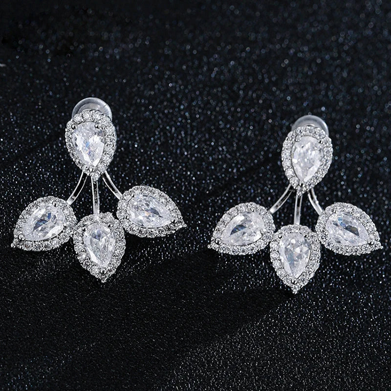 Crystal Beads Neckband Stud Earrings For Women Wedding