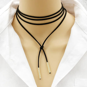 Faux Leather Choker Necklaces Long Velvet Rope DIY Jewelry
