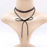 Faux Leather Choker Necklaces Long Velvet Rope DIY Jewelry