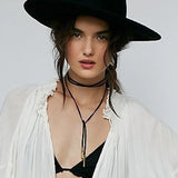 Faux Leather Choker Necklaces Long Velvet Rope DIY Jewelry