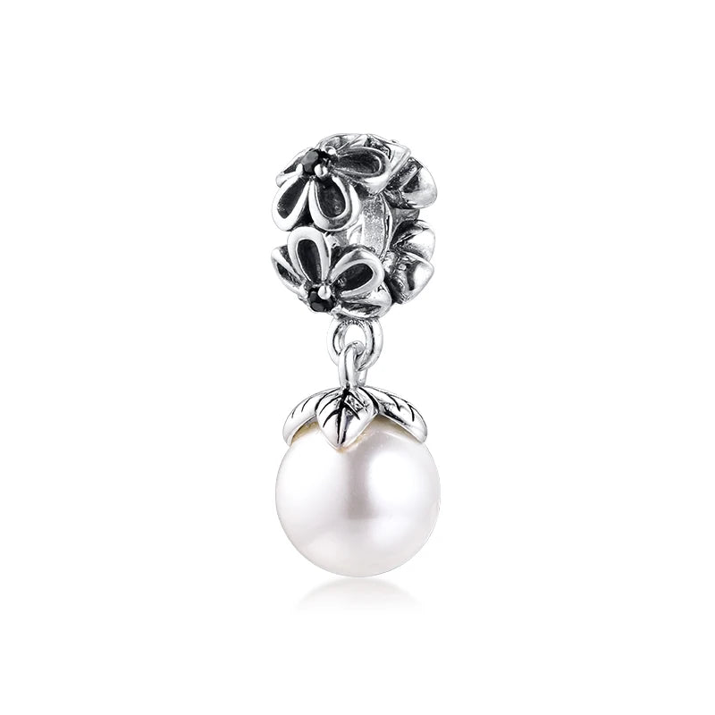 Sterling Silver DIY Pearl Hanging Charms for Bracelets