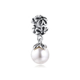 Sterling Silver DIY Pearl Hanging Charms for Bracelets