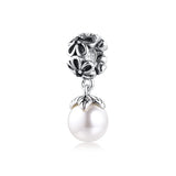 Sterling Silver DIY Pearl Hanging Charms for Bracelets