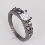 Square Purple Cubic Zirconia Ring for Women Wedding Engagement Gift