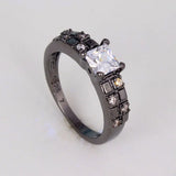 Square Purple Cubic Zirconia Ring for Women Wedding Engagement Gift