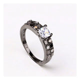Square Purple Cubic Zirconia Ring for Women Wedding Engagement Gift