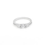 Sterling Silver CZ Zircon Wedding Crown Ring for Women