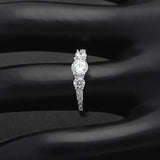 Sterling Silver CZ Zircon Wedding Crown Ring for Women