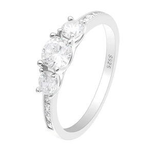 Sterling Silver CZ Zircon Wedding Crown Ring for Women