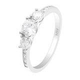 Sterling Silver CZ Zircon Wedding Crown Ring for Women