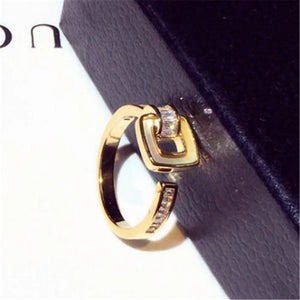 Zirconium Square Opening Adjustable Ring Women Jewelry
