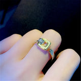 Zirconium Square Opening Adjustable Ring Women Jewelry