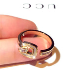 Zirconium Square Opening Adjustable Ring Women Jewelry
