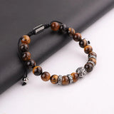 Vintage Braided Stone Bracelet Stainless Steel Charm