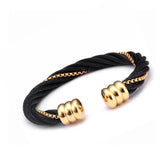 Men's Stainless Steel Multi-layer Braided Cuff Bracelet