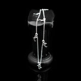 925 Sterling Silver Dolphin Pendant Double Layer Bracelet