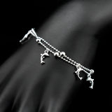 925 Sterling Silver Dolphin Pendant Double Layer Bracelet