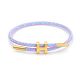 Double Layer Braided Waterproof Bracelet Stainless Steel Charm Unisex