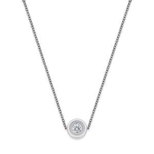 Double Layers Circle Ceramic Pendant Necklace With AAA Cubic Zirconia