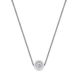 Double Layers Circle Ceramic Pendant Necklace With AAA Cubic Zirconia