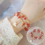 Double Loop Bracelet Women's Japanese and Longevity Lock