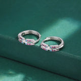 Sapphire Diamond Stud Earrings S925 Silver Jewelry Gift