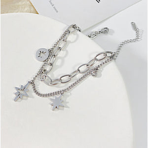 Double-layer Chain Firework Bracelet Stainless Steel Jewelry
