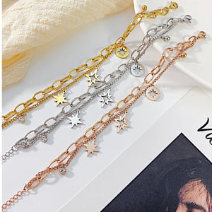 Double-layer Chain Firework Bracelet Stainless Steel Jewelry
