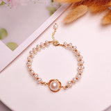 Elasticity Beaded Pearl Charm Bracelet Bangle Jewelry for Women Lady