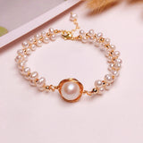 Elasticity Beaded Pearl Charm Bracelet Bangle Jewelry for Women Lady