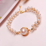 Elasticity Beaded Pearl Charm Bracelet Bangle Jewelry for Women Lady
