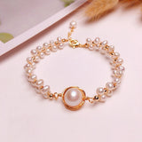 Elasticity Beaded Pearl Charm Bracelet Bangle Jewelry for Women Lady