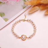 Elasticity Beaded Pearl Charm Bracelet Bangle Jewelry for Women Lady