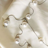 Metal Pearl Chain Belt Women Adjustable Dress Waist Belt
