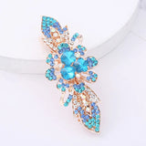 Colorful Rhinestone Flower Hair Clip for Women