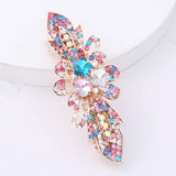 Colorful Rhinestone Flower Hair Clip for Women
