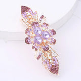Colorful Rhinestone Flower Hair Clip for Women