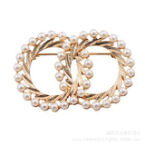 Enamel Pin Pearl Brooches Women Scarf Buckle Lapel Pin Brooch Jewelry