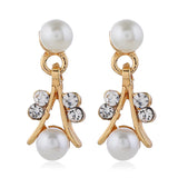 Europe Season Pearls Crystal Necklace Set Women Sweet Jewelry