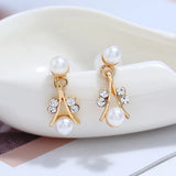 Europe Season Pearls Crystal Necklace Set Women Sweet Jewelry
